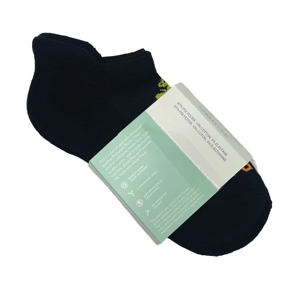 BOMBAS Black Ankle Socks 10 Pairs - Size XS